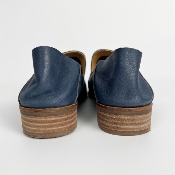 Lucky Brand Cahill Leather Loafer Flats Slip On Mule Sandals Fold Down Back Heel - Picture 12 of 15